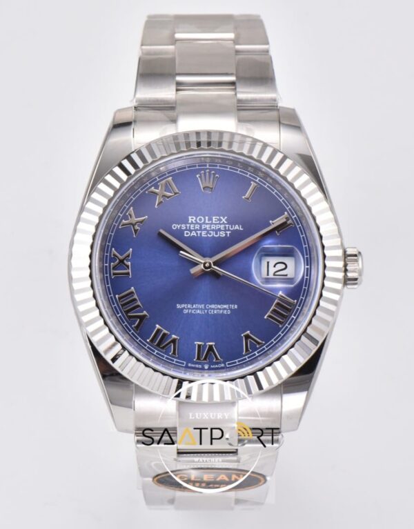 Rolex Datejust Clean Factory Roman Rakamlı Mavi Kadran 3235 Super Clone ETA