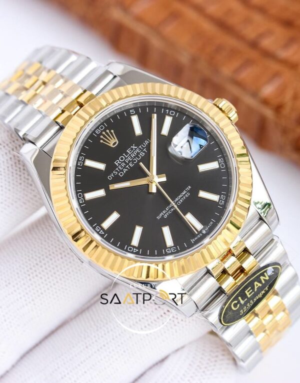 Rolex Datejust Clean Factory Siyah Kadran 3235 Super Clone ETA