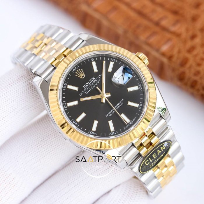 Rolex Datejust Clean Factory Siyah Kadran 3235 Super Clone ETA