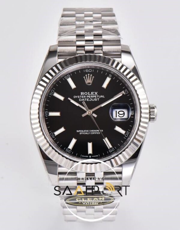 Rolex Datejust Clean Factory Siyah Kadran Jubile Kordon 3235 Super Clone ETA