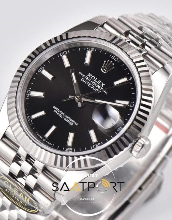 Rolex Datejust Clean Factory Siyah Kadran Jubile Kordon 3235 Super Clone ETA