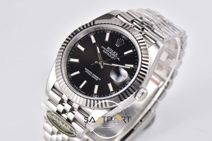 Rolex Datejust Clean Factory Siyah Kadran Jubile Kordon 3235 Super Clone ETA