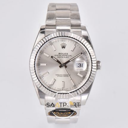 Rolex Datejust Gümüş Kadran Clean Factory Oyster Kordon 3235 Super Clone ETA