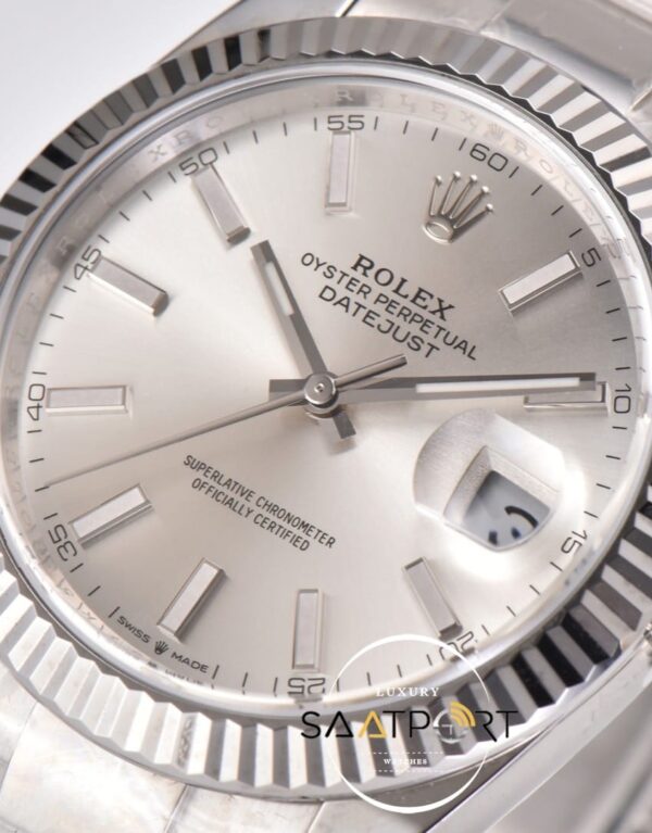 Rolex Datejust Gümüş Kadran Clean Factory Oyster Kordon 3235 Super Clone ETA