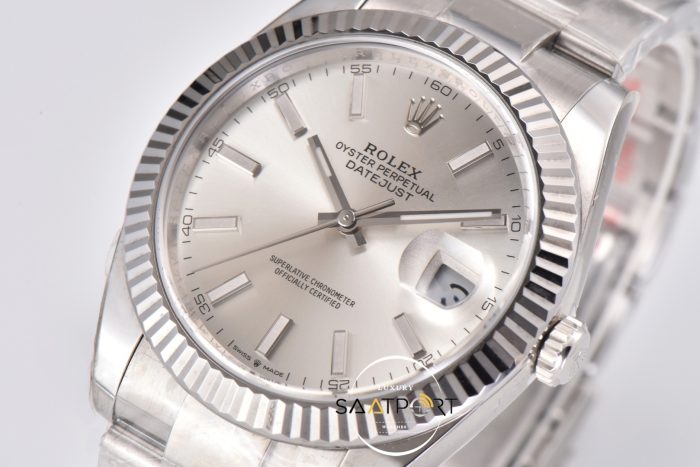 Rolex Datejust Gümüş Kadran Clean Factory Oyster Kordon 3235 Super Clone ETA