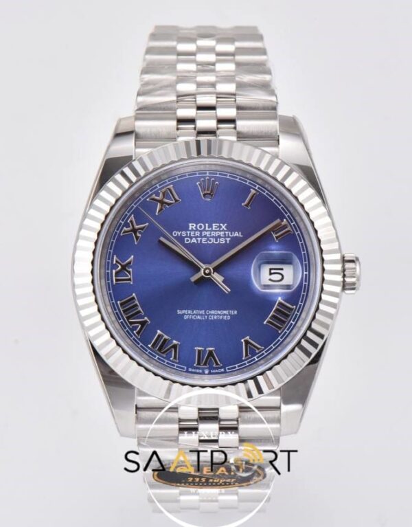 Rolex Datejust Roman Rakamlı Mavi Kadran Clean Factory 3235 Super Clone ETA