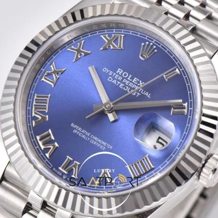 Rolex Datejust Roman Rakamlı Mavi Kadran Clean Factory 3235 Super Clone ETA