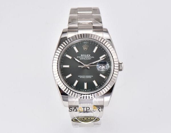 Rolex Datejust Siyah Kadran Clean Factory Oyster Kordon 3235 Super Clone ETA