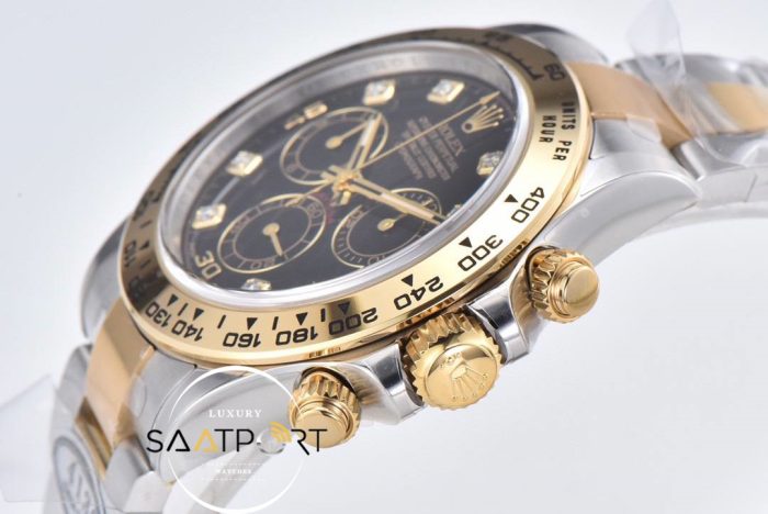 Rolex Daytona 116503LN Clean Factory 40 mm Taşlı Siyah Kadran Super Clone ETA