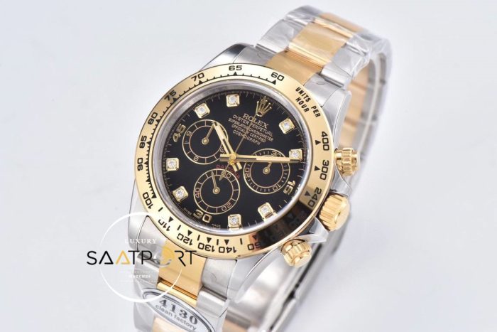 Rolex Daytona 116503LN Clean Factory 40 mm Taşlı Siyah Kadran Super Clone ETA