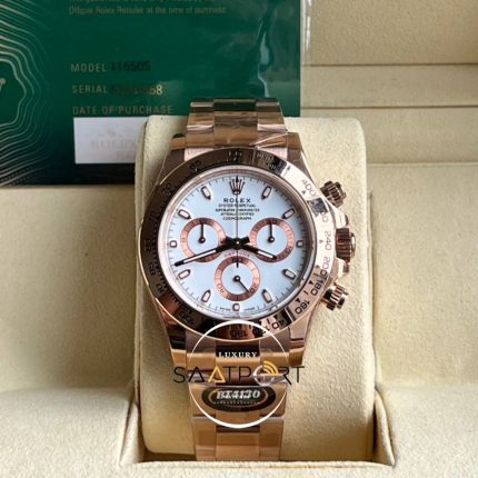 Rolex Daytona 116505 BT Factory Beyaz Kadran 40 mm 904L Çelik Kasa Super Clone ETA