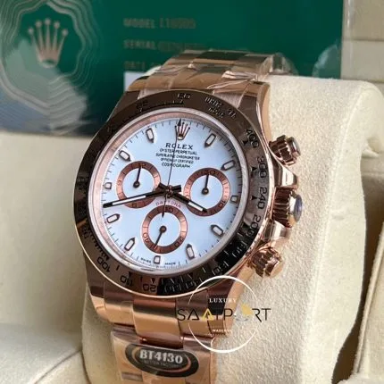 Rolex Daytona 116505 BT Factory Beyaz Kadran 40 mm 904L Çelik Kasa Super Clone ETA
