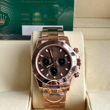 Rolex Daytona 116505 BT Factory Kahverengi Kadran 40 mm 904L Çelik Kasa Super Clone ETA