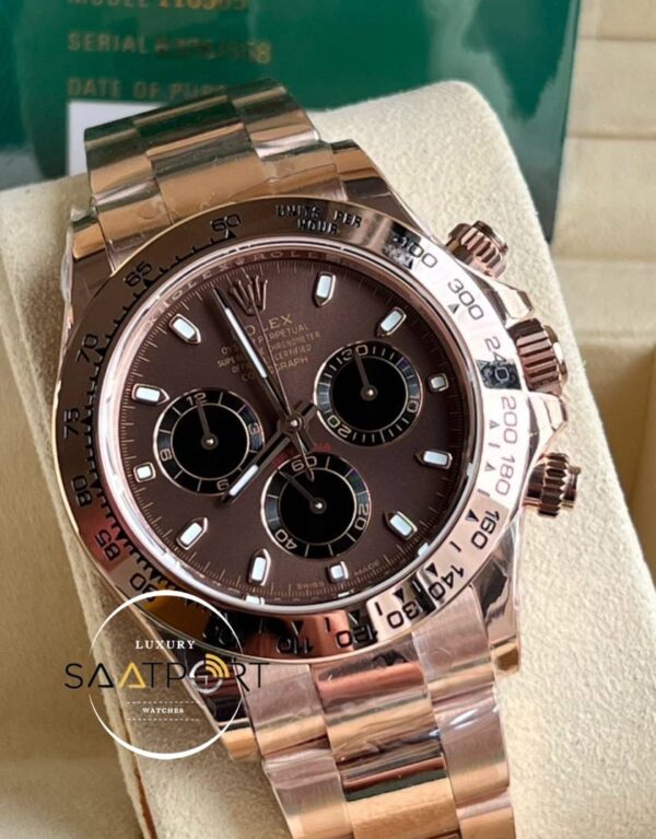 Rolex Daytona 116505 BT Factory Kahverengi Kadran 40 mm 904L Çelik Kasa Super Clone ETA