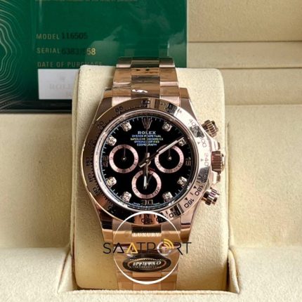 Rolex Daytona 116505 BT Factory Taşlı Siyah Kadran 40 mm 904L Çelik Kasa Super Clone ETA