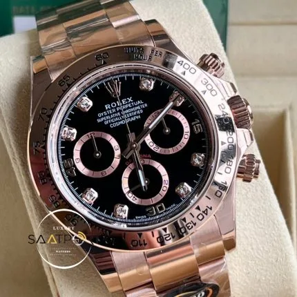 Rolex Daytona 116505 BT Factory Taşlı Siyah Kadran 40 mm 904L Çelik Kasa Super Clone ETA