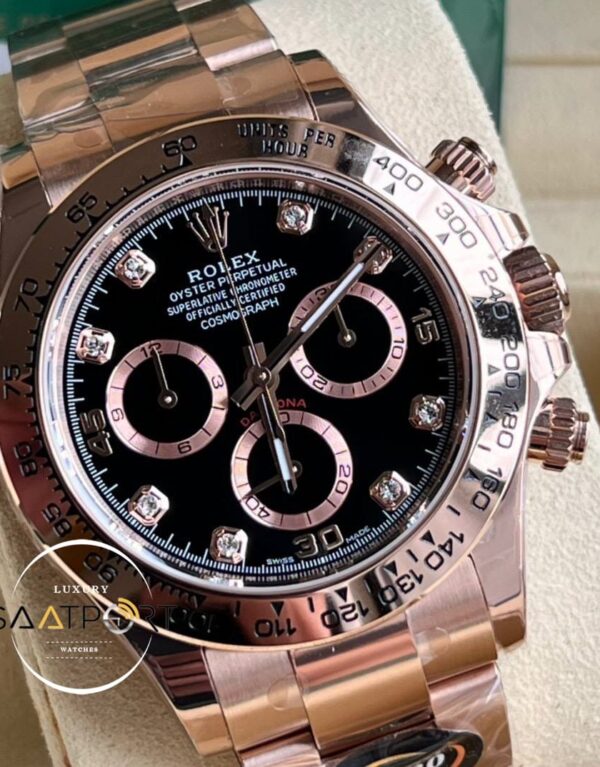 Rolex Daytona 116505 BT Factory Taşlı Siyah Kadran 40 mm 904L Çelik Kasa Super Clone ETA