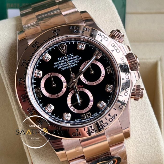 Rolex Daytona 116505 BT Factory Taşlı Siyah Kadran 40 mm 904L Çelik Kasa Super Clone ETA