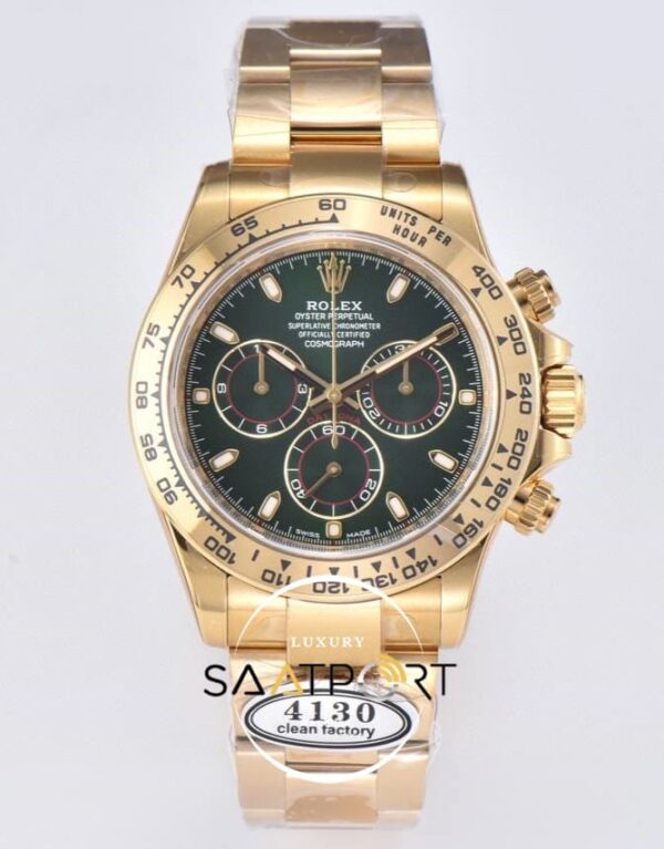 Rolex Daytona 116508 Clean Factory 40 mm Yeşil Kadran Super Clone ETA