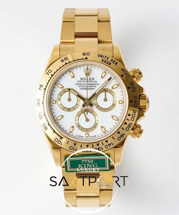 Rolex Daytona 116508 King Factory 40 mm Gold Kasa Beyaz Kadran Super Clone ETA