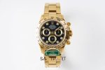 Rolex Daytona 116508 King Factory Taşlı Siyah Kadran 40 mm Gold Kasa Super Clone ETA