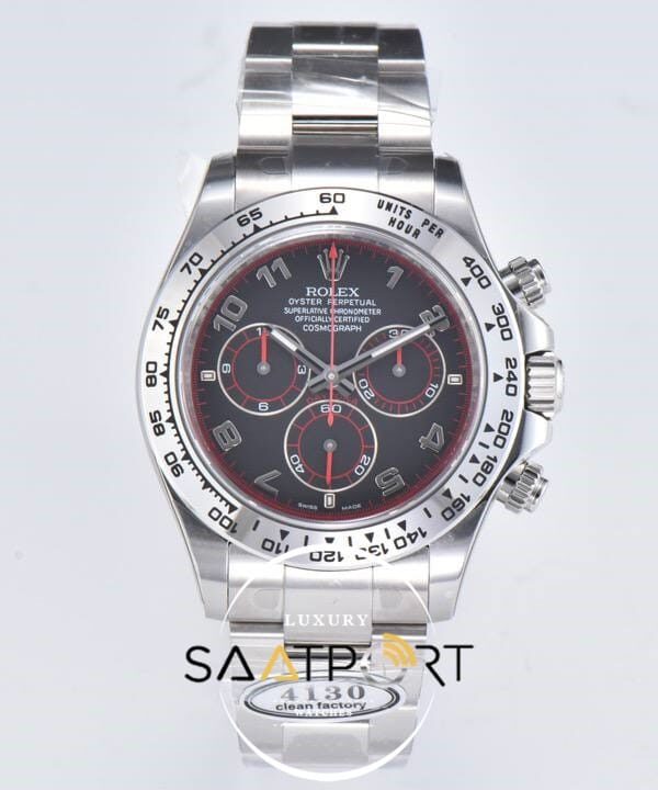 Rolex Daytona 116509 Clean Factory Rakamlı Siyah Kadran 40 mm Super Clone ETA