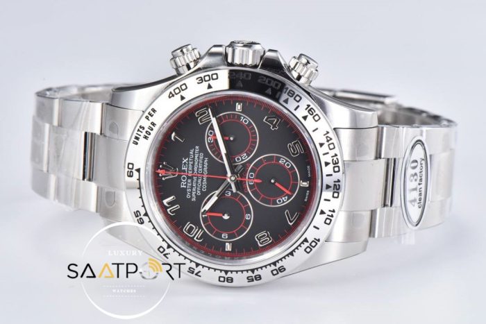 Rolex Daytona 116509 Clean Factory Rakamlı Siyah Kadran 40 mm Super Clone ETA