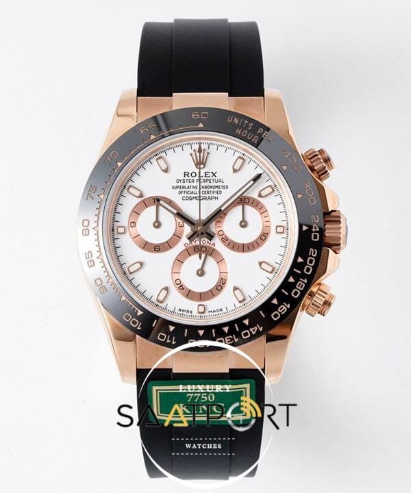 Rolex Daytona 116515 King Factory Beyaz Kadran 40 mm 904L Rose Kasa Super Clone ETA