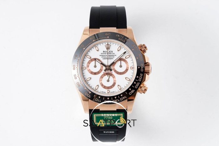 Rolex Daytona 116515 King Factory Beyaz Kadran 40 mm 904L Rose Kasa Super Clone ETA