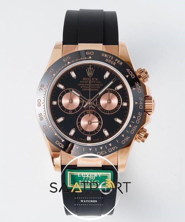 Rolex Daytona 116515 King Factory Siyah Kadran 40 mm 904L Rose Kasa Super Clone ETA