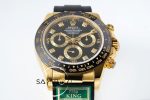 Rolex Daytona 116518 King Factory Taşlı Siyah Kadran 40 mm 904L Gold Kasa Super Clone ETA