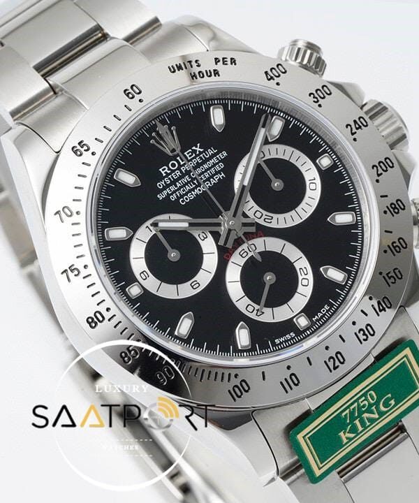 Rolex Daytona 116520 King Factory Siyah Kadran 40 mm Gold Kasa Super Clone ETA