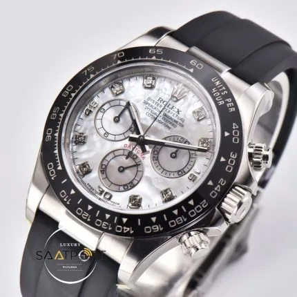 Rolex Daytona 4130 Clean Factory 40 mm Desenli Taşlı Kadran Super Clone ETARolex Daytona 4130 Clean Factory 40 mm Desenli Taşlı Kadran Super Clone ETA