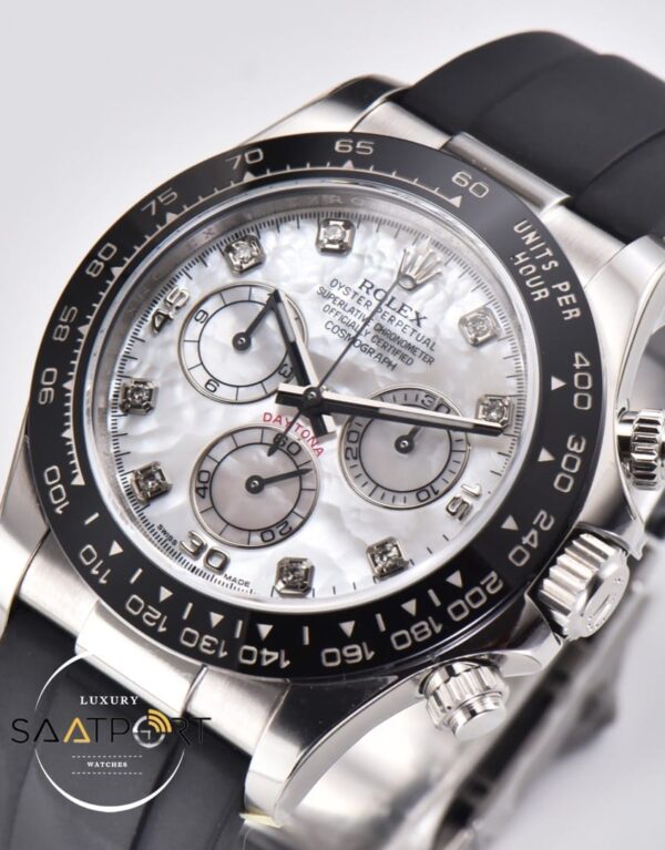 Rolex Daytona 4130 Clean Factory 40 mm Desenli Taşlı Kadran Super Clone ETARolex Daytona 4130 Clean Factory 40 mm Desenli Taşlı Kadran Super Clone ETA