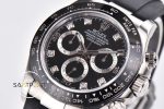 Rolex Daytona 4130 Clean Factory 40 mm Taşlı Siyah Kadran Super Clone ETA