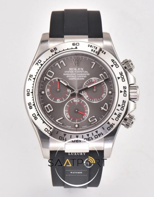 Rolex Daytona 4130 Clean Factory 40mm Rakamlı Gri Kadran Super Clone ETA