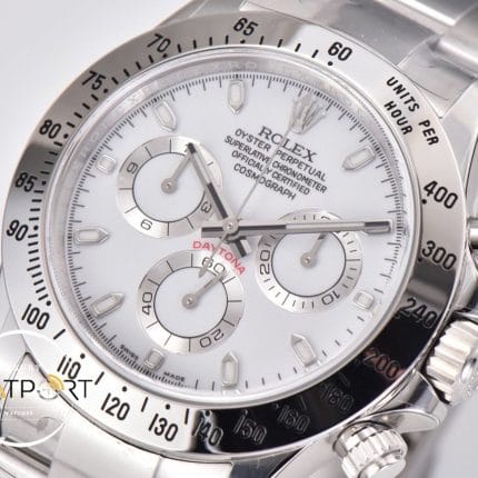 Rolex Daytona 904L Clean Factory 40 mm Beyaz Kadran Super Clone ETA