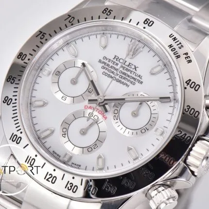 Rolex Daytona 904L Clean Factory 40 mm Beyaz Kadran Super Clone ETA