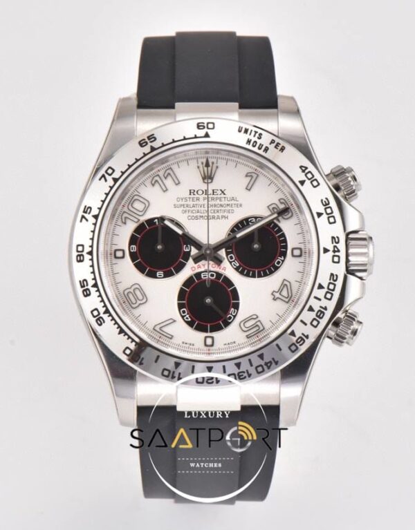 Rolex Daytona Clean Factory 40mm Rakamlı Beyaz Kadran Super Clone ETA