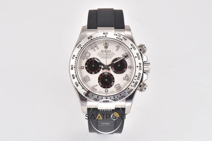 Rolex Daytona Clean Factory 40mm Rakamlı Beyaz Kadran Super Clone ETA