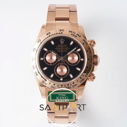 Rolex Daytona King Factory 40 mm Rose Kasa Siyah Kadran Super Clone ETA