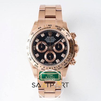 Rolex Daytona King Factory 40 mm Rose Kasa Taşlı Kadran Super Clone ETA