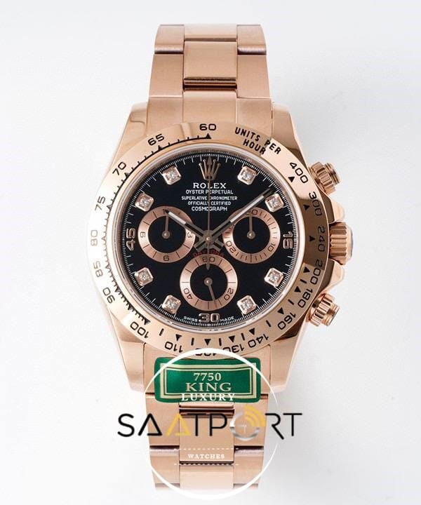 Rolex Daytona King Factory 40 mm Rose Kasa Taşlı Kadran Super Clone ETA