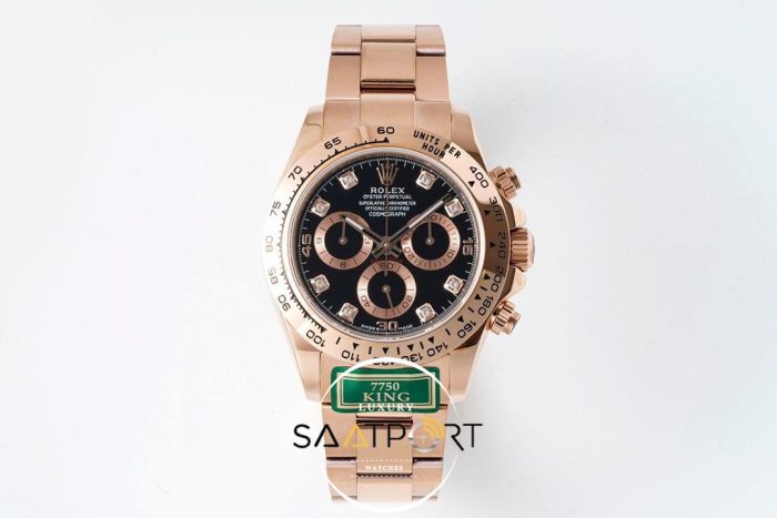 Rolex Daytona King Factory 40 mm Rose Kasa Taşlı Kadran Super Clone ETA