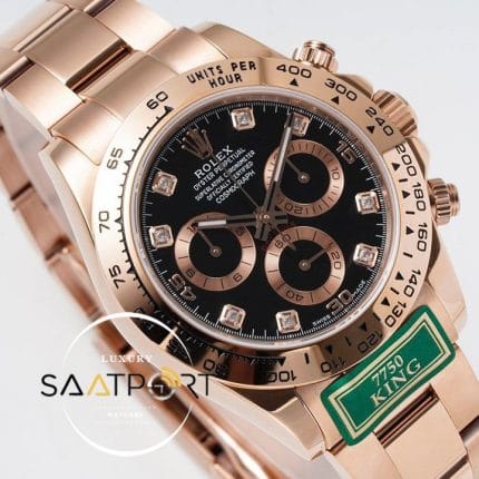 Rolex Daytona King Factory 40 mm Rose Kasa Taşlı Kadran Super Clone ETA