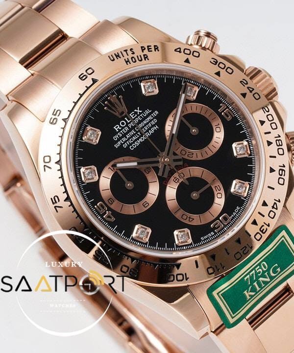 Rolex Daytona King Factory 40 mm Rose Kasa Taşlı Kadran Super Clone ETA