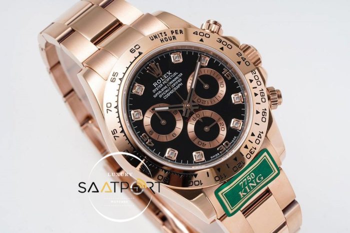 Rolex Daytona King Factory 40 mm Rose Kasa Taşlı Kadran Super Clone ETA