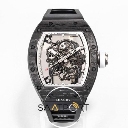 Richard Mille RM055 Carbon Kasa Beyaz İskelet Kadran