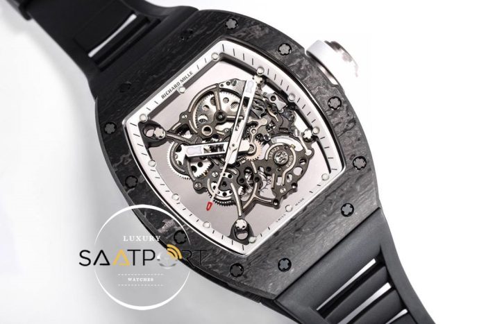 Richard Mille RM055 Carbon Kasa Beyaz İskelet Kadran