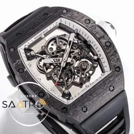 Richard Mille RM055 Carbon Kasa Beyaz İskelet Kadran